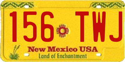 NM license plate 156TWJ