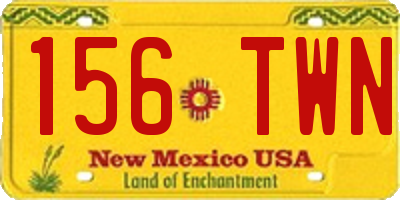 NM license plate 156TWN
