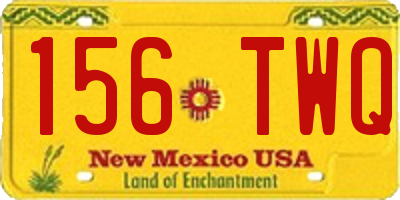 NM license plate 156TWQ