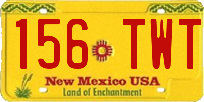 NM license plate 156TWT