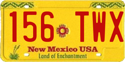 NM license plate 156TWX