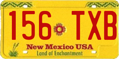 NM license plate 156TXB
