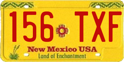 NM license plate 156TXF