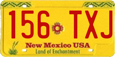 NM license plate 156TXJ