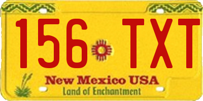 NM license plate 156TXT