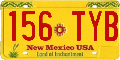 NM license plate 156TYB