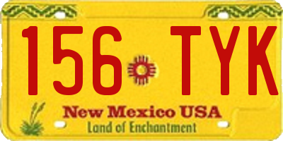 NM license plate 156TYK