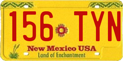 NM license plate 156TYN