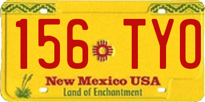 NM license plate 156TYO
