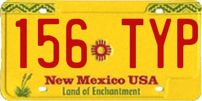 NM license plate 156TYP