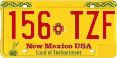 NM license plate 156TZF