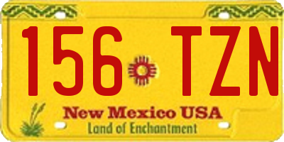 NM license plate 156TZN
