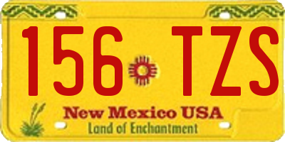 NM license plate 156TZS