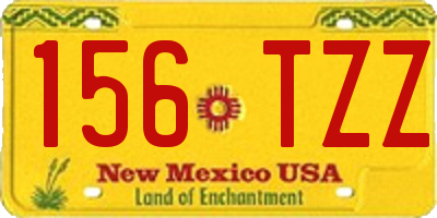 NM license plate 156TZZ