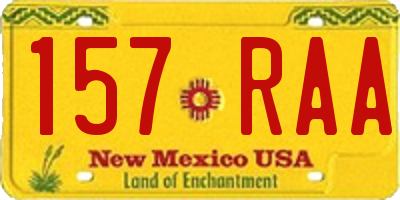 NM license plate 157RAA