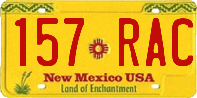 NM license plate 157RAC