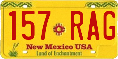 NM license plate 157RAG