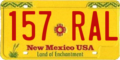 NM license plate 157RAL