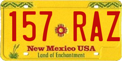 NM license plate 157RAZ