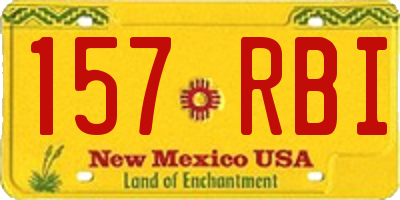 NM license plate 157RBI