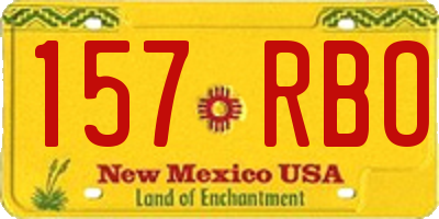 NM license plate 157RBO