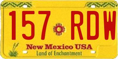 NM license plate 157RDW