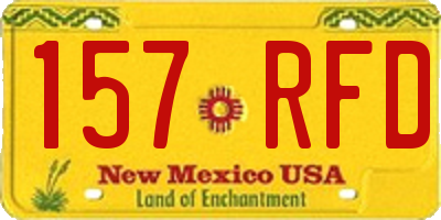 NM license plate 157RFD