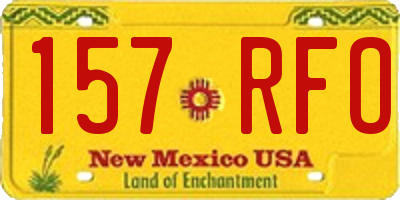 NM license plate 157RFO