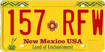 NM license plate 157RFW