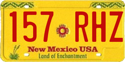NM license plate 157RHZ