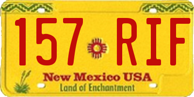 NM license plate 157RIF