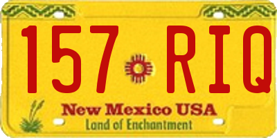 NM license plate 157RIQ
