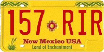 NM license plate 157RIR