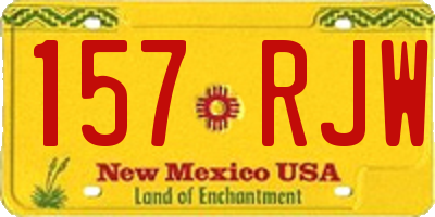 NM license plate 157RJW