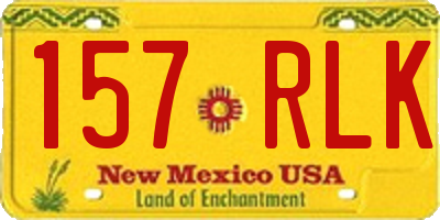 NM license plate 157RLK