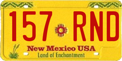 NM license plate 157RND