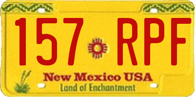 NM license plate 157RPF