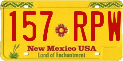 NM license plate 157RPW