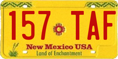 NM license plate 157TAF
