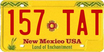 NM license plate 157TAT