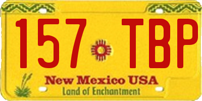 NM license plate 157TBP