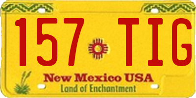 NM license plate 157TIG