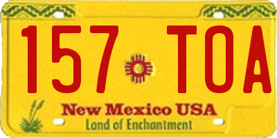 NM license plate 157TOA