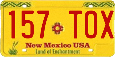 NM license plate 157TOX