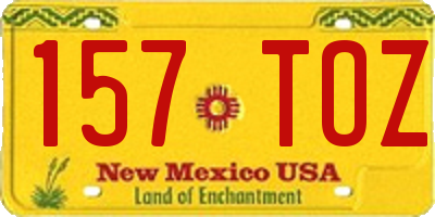 NM license plate 157TOZ