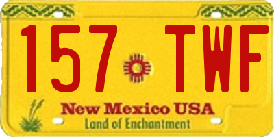 NM license plate 157TWF