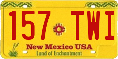 NM license plate 157TWI