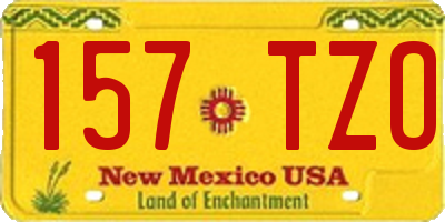 NM license plate 157TZO