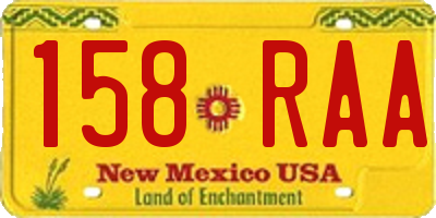 NM license plate 158RAA