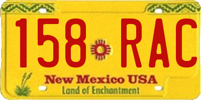 NM license plate 158RAC